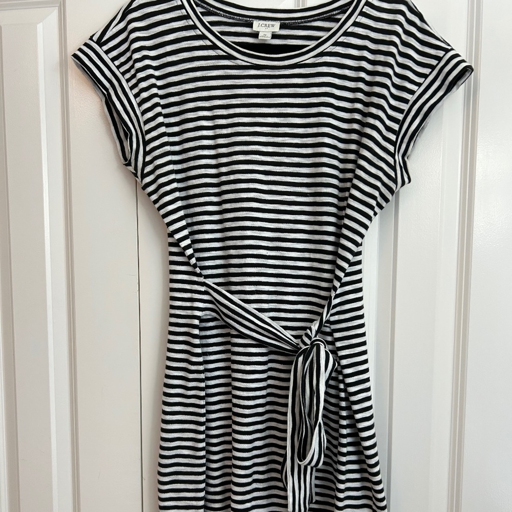 JCrew Factory Black and White Striped Summer Dress